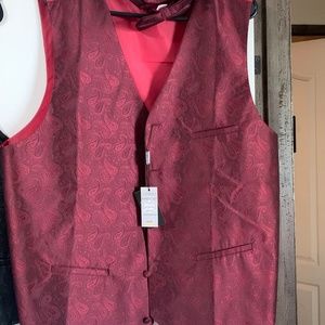 Burgandy Vest set - NWT